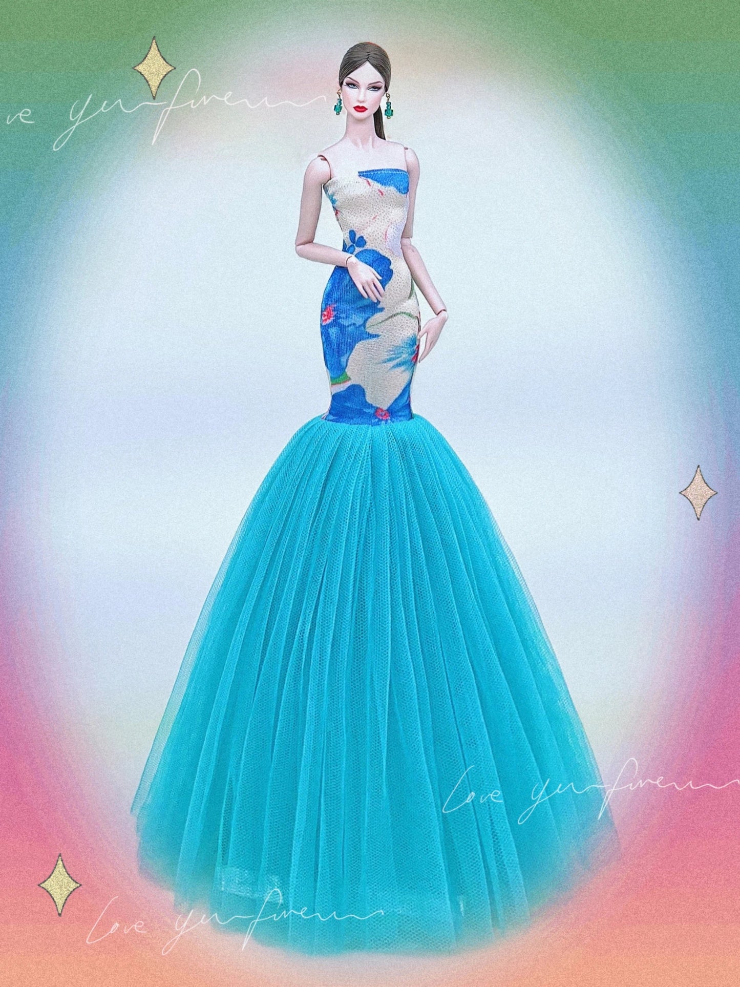 hot Wedding Dress for 30cm bjd Doll Princess Evening Party Clothes Wears Long Dress Outfit Set 30cm 1/6 clothes accessories Good Vibrations