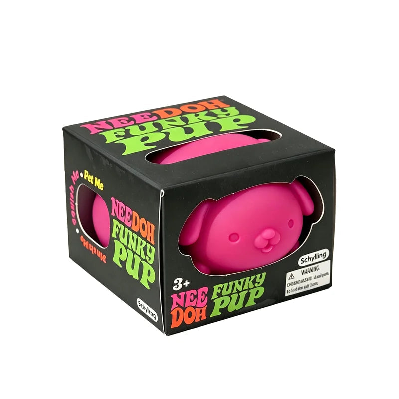 Needoh Funky Pups Cool Cats Flour Filled Quick Rebound Squishy Toy Stress Relief Fidget Squeeze Toy Mood Calming Leisure Relax Good Vibrations