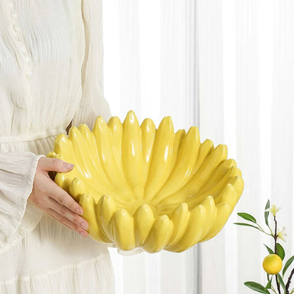 Creative Ceramic Fruit Plate High-End Dining Table Snack Dish Living Room Decorative Ornament for Coffee Table Good Vibrations