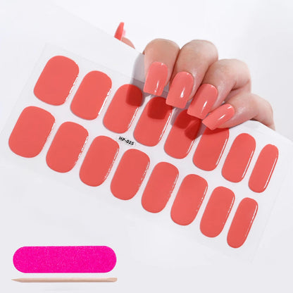UV Semi-Cured Gel Nail Wraps Stickers Strips French Long Lasting Full Cover LED Gel Semi Cured Nail Sliders For Nail Extension & Good Vibrations