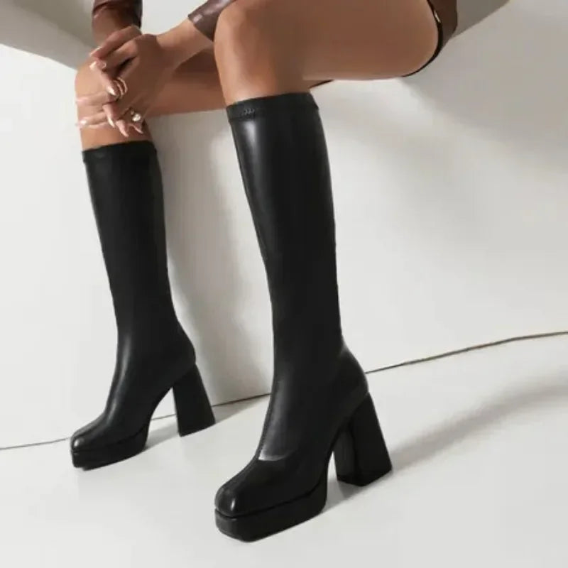 Boots Winter Shoes For Women Round Toe Luxury Designer Clogs Platform Sexy Thigh High Heels High Sexy Stiletto Low 2025 Fashion Good Vibrations