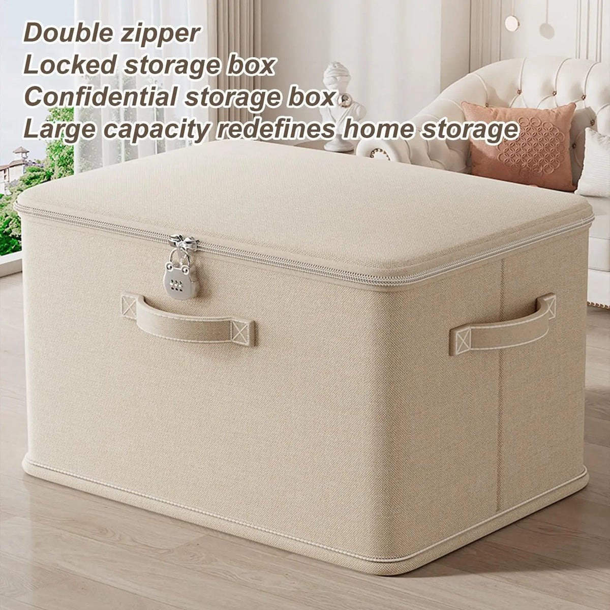 Large Storage Box with Lock Stackable Storage Container Secure with Handle Locking Organizing Bin Washable Shelf Baskets for Good Vibrations