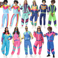 Couples Hippie Costumes for Women Male Vintage 70s 80s Rock Disco Cosplay Outfits Carnival Halloween Party Fantasia Dress Up Good Vibrations