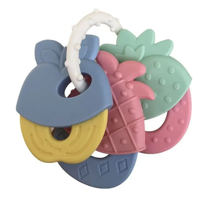 Newborn Baby Chews Food Grade Teethers Training Bed Toy Silicone for Baby Fruit Item Feeding Infant Things Molars Rattle Good Vibrations