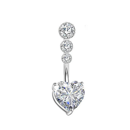 Dainsty Dangled Belly Button Rings Surgical Steel 14G Bar Navel Piercing Ring Crystal CZ Bee Flower Heart Belly Ring Ear Jewelry Good Vibrations Adult Super Store