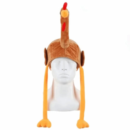 Cute Thanksgiving Turkey Hats Comfortable Soft Plush Turkey Caps Creative Unisex Roleplaying Photo Cap Children Good Vibrations