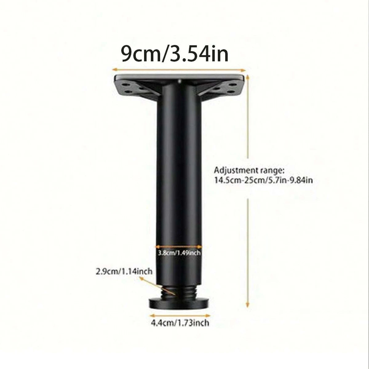 1pc Adjustable Bed Frame Support Legs - Heavy Duty Steel Furniture Feet for King Bed, Sofa, Table - Extra Durable and Sturdy Good Vibrations