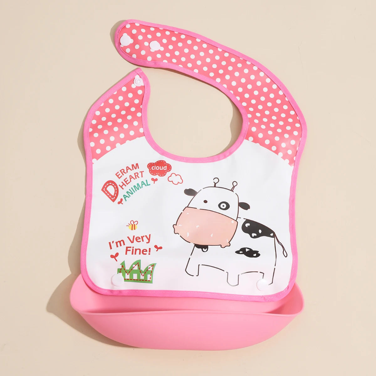 Baby food bib Baby waterproof bib three-dimensional detachable food food pocket Child child saliva pocket Good Vibrations