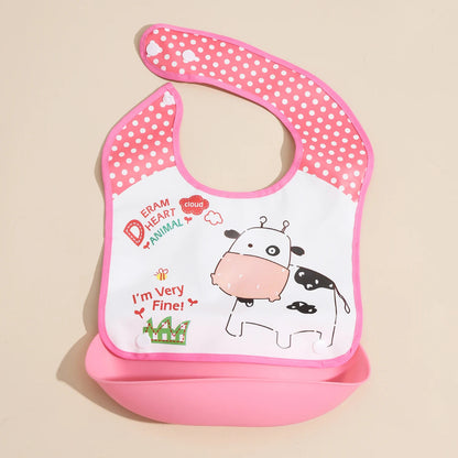 Baby food bib Baby waterproof bib three-dimensional detachable food food pocket Child child saliva pocket Good Vibrations