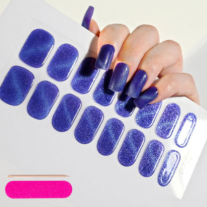 UV Semi-Cured Gel Nail Wraps Stickers Strips French Long Lasting Full Cover LED Gel Semi Cured Nail Sliders For Nail Extension & Good Vibrations