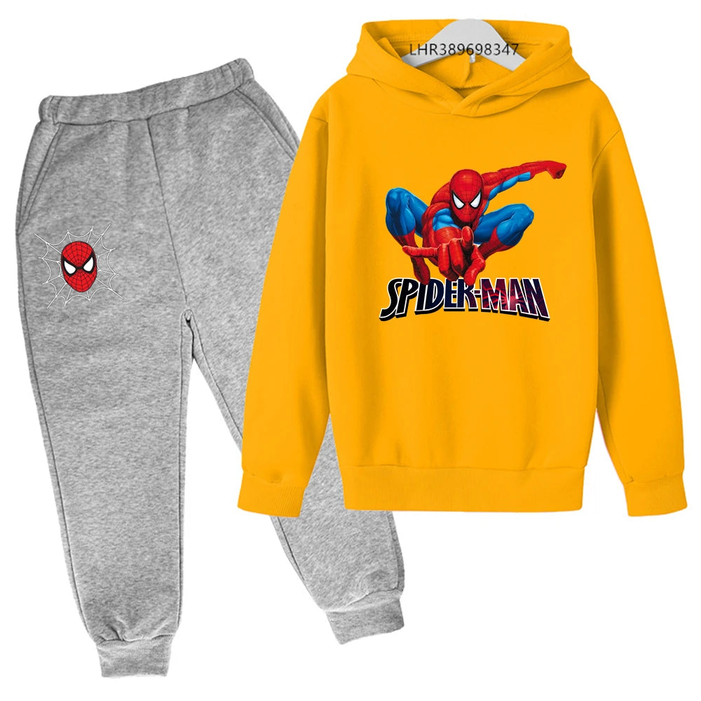 Autumn winter children's hoodie Spider-Man clothing leisure outerwear sweatshirt +pants set  Suitable 3-12 years Boys girls gift Good Vibrations