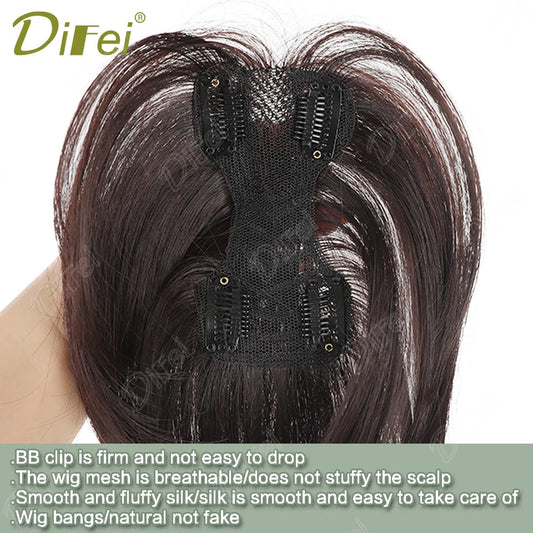 Synthetic Wig Is Divided Into Bangs On The Top Of The Head  The Wig  Invisible Covers White Hair To Increase The Amount Of Hair Good Vibrations
