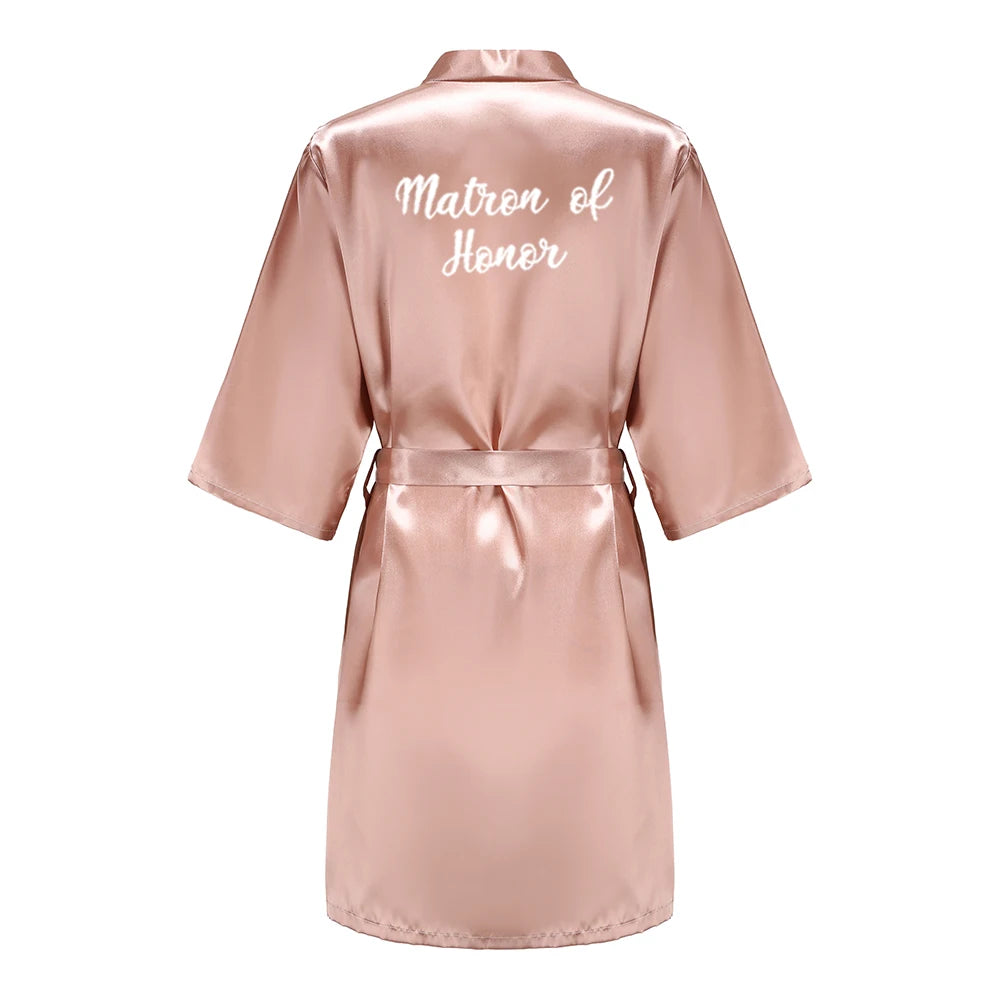 Wedding Bride Bridesmaid Robes for Women Bridal Party Gifts Team Dress Gown Silk Satin Sleepwear Kimono Sexy Summer Bathrobe Good Vibrations