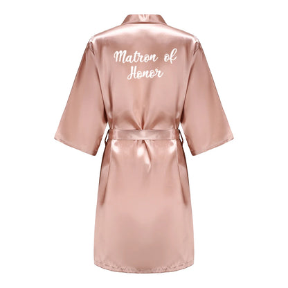 Wedding Bride Bridesmaid Robes for Women Bridal Party Gifts Team Dress Gown Silk Satin Sleepwear Kimono Sexy Summer Bathrobe Good Vibrations
