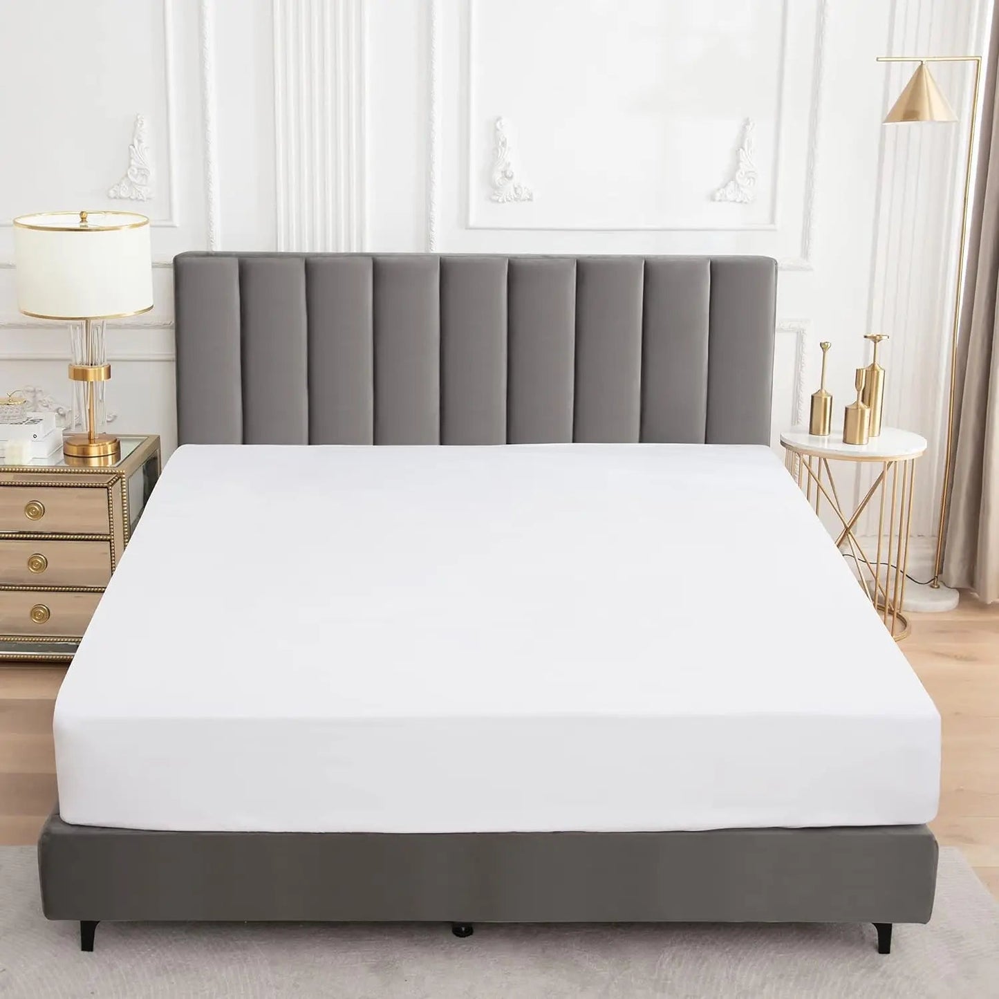 Waterproof Fitted Bed Sheet Comfortable Mattress Protector with Elastic Rubber Band Washable and Easy Care Good Vibrations