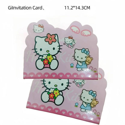 Hello Kitty Birthday Invitation Cards Pokemon Pikachu Invitations PAW Patrol Greetings Card Celebrate Birthday Party Supplies Good Vibrations