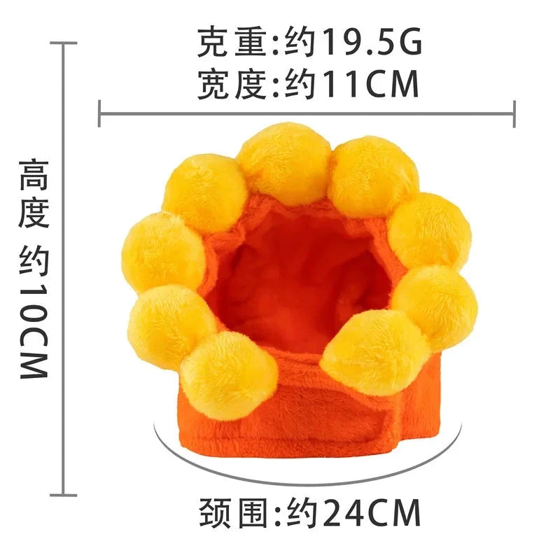 Cute Cat Turkey Hat Funny Hand-made Banana Puppy Caps Pets Halloween Party Cosplay Headwear Adjiustable Cat Hat Hair Decoration Good Vibrations