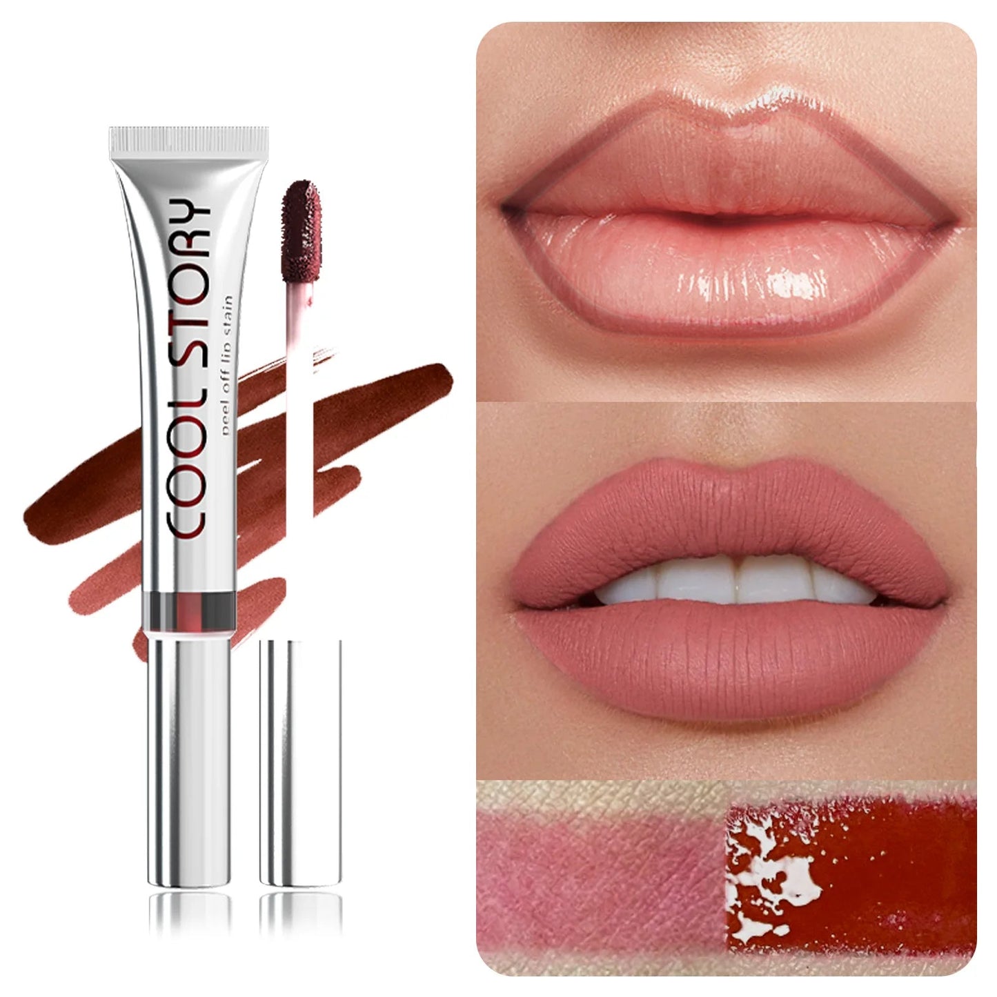 coolstory9 color tearing lip glaze matte long lasting color retention peelable lip liner lipstick non-stick cup lip color Good Vibrations