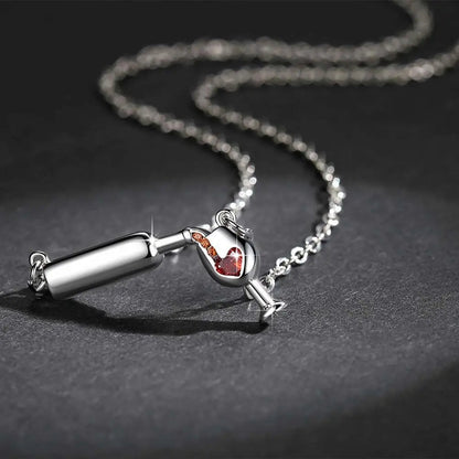 Party Romantic Wineglass Alloy Gift For Women Love Heart Glass Bottle Jewelry Necklace Choker Pendant Good Vibrations Adult Super Store