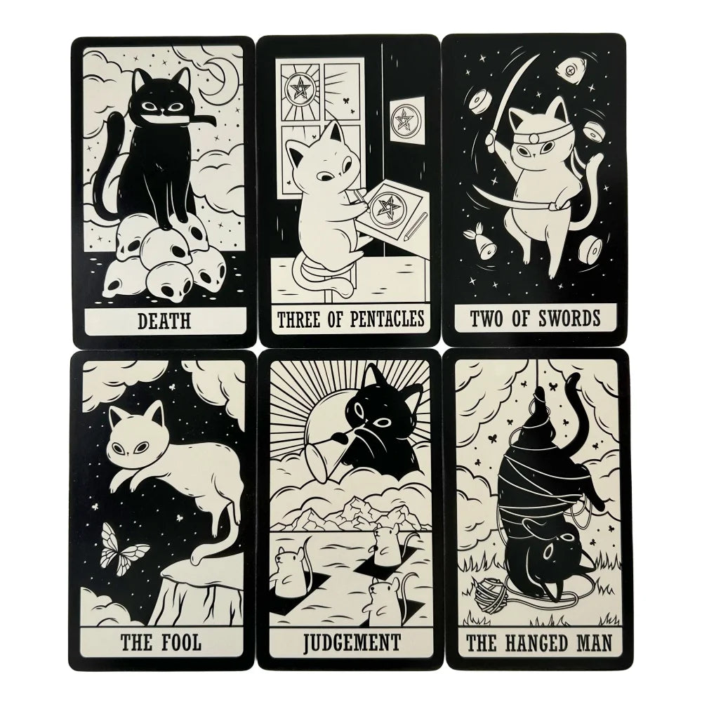 Cat Kitten Tarot Cards A 78 Deck Oracle English Visions Divination Edition Borad Playing Games Good Vibrations