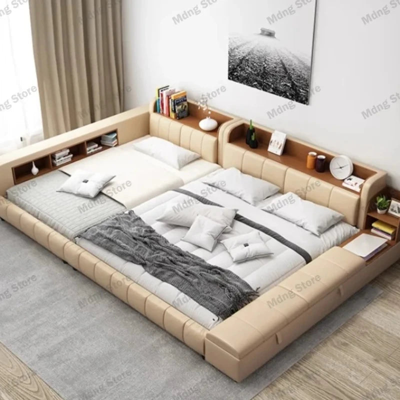 Headboards Double Bed Waterproof Minimalist Multifunctional Luxury Bed Japanese Nightstands Mobili Per La Casa Bedroom Furniture Good Vibrations