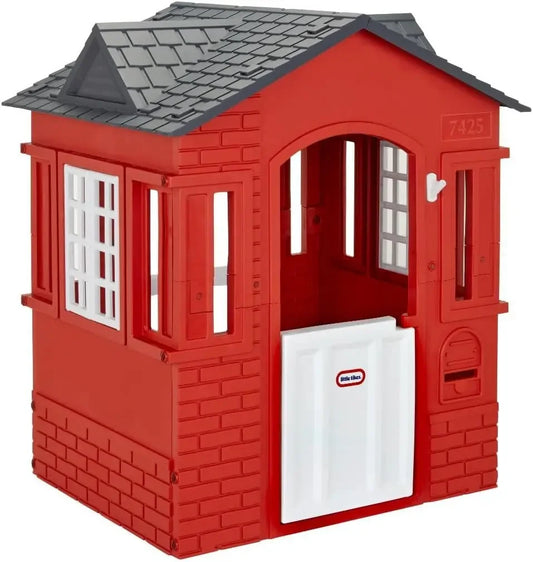 Cape Cottage Playhouse with Working Door, Windows, and Shutters - Red| For Kids 2-6 Years Old Good Vibrations