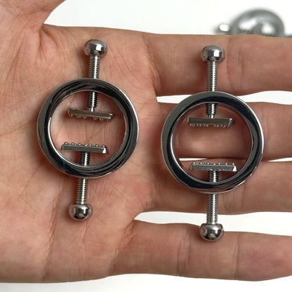 Non-Piercing Nipple Shields Rings Circle Clamps Nail Plate Breast Clamps with Internal Spike Sexy Body Jewelry Gift for Women Good Vibrations