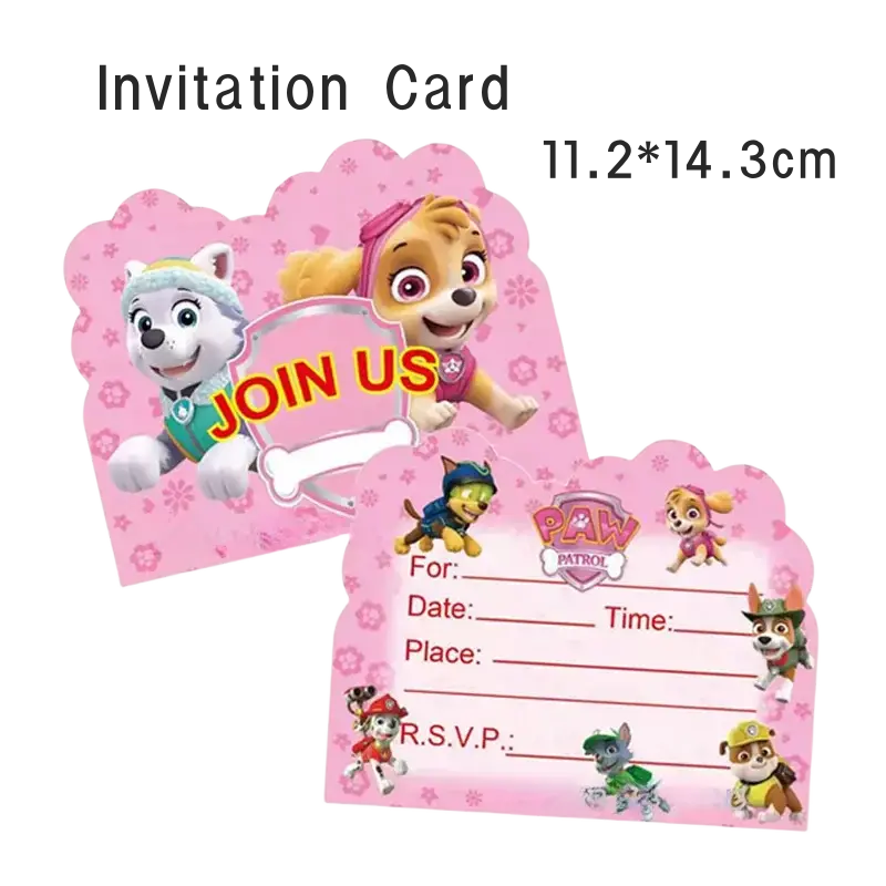 Hello Kitty Birthday Invitation Cards Pokemon Pikachu Invitations PAW Patrol Greetings Card Celebrate Birthday Party Supplies Good Vibrations
