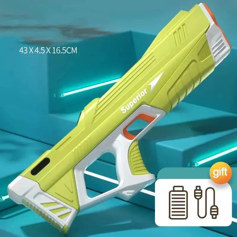 New Water Gun Electric Full Continuous Firing Toy Summer Beach Pool Water Toy Gun Fully Automatic Water Absorption Toys for Kids Good Vibrations