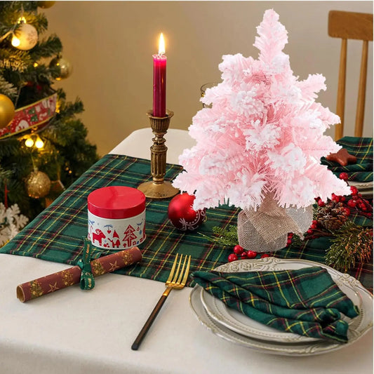 Artificial Pink Christmas Tree Mini Desktop Decoration 30cm/45cm/60cm Ornaments Trees Perfect For Home Garden Courtyard Decorate Good Vibrations