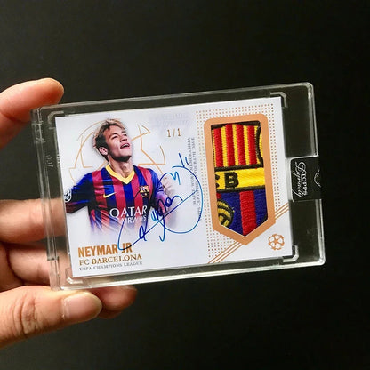 Panini homemade jersey material card Messi Ronaldo Neymar signed collection card bricks DIY Boy birthday christmas present Good Vibrations