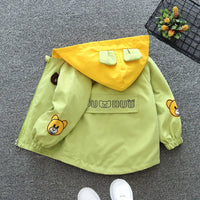 Baby Clothes Girls Thin Jacket New Autumn Trendy Costume Boys Cardigan Zipper Hooded Outerwear Children Windbreaker Coat Good Vibrations