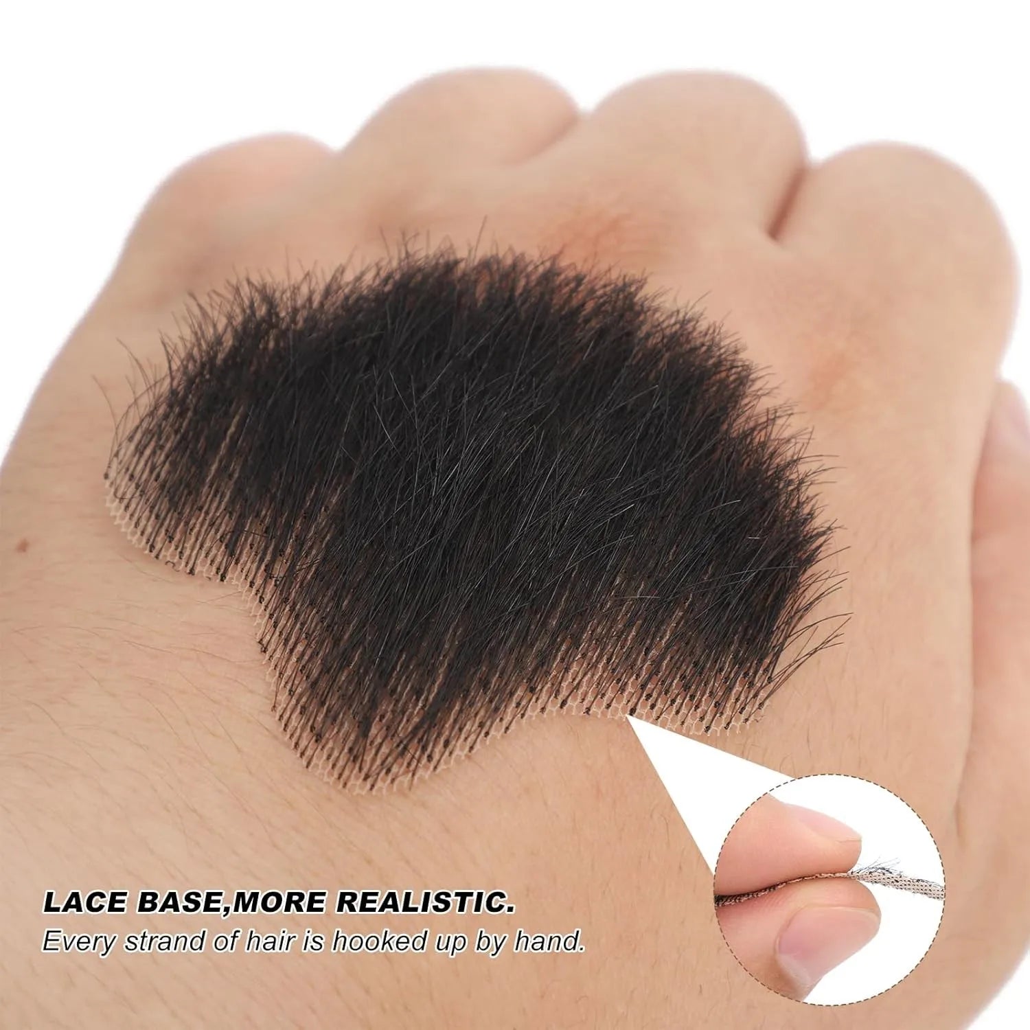 Wigundle Man's Beard Hand Made Real Hair Fake Beard Mustache Fancy Synthetic Invisible for Makeup Fake Hair Cospaly Party Tools Good Vibrations