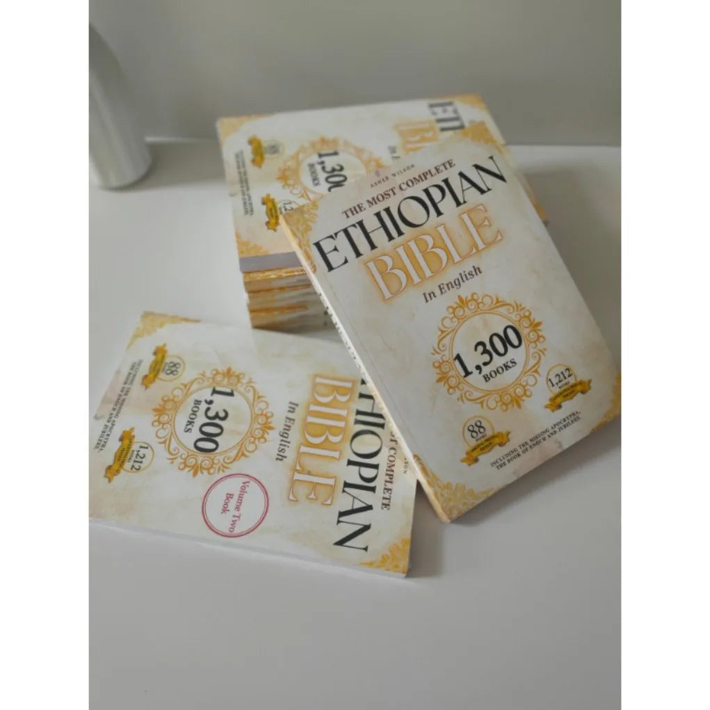 The complete 88 volume English version of the Ethiopian Bible, including missing apocrypha, Book of Enoch, and Jubilee. Good Vibrations