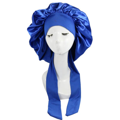 Women Satin Solid Sleeping Hat Night Sleep Cap Hair Care Bonnet Nightcap For Women Men Unisex Cap Bonnet De Nuit Shower Turban Good Vibrations
