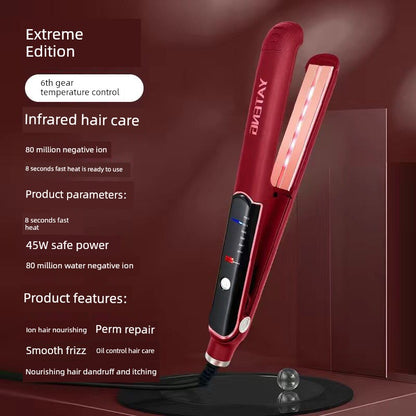 YATENG Ceramic Electric Hair Straightener Corn Stigma Wave Plate Hair Straightener Hair Curler Hair Curler and Straightener Dual-Use Inner Buckle Straightening Does Not Hurt Hair Good Vibrations