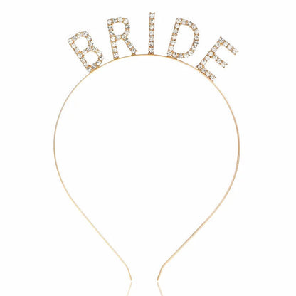 Bridesmaid Hair Accessories Rhinestone Headband Maid Of Honour Crystal Hairbands Team Bride Wedding Shower Party Jewelry Good Vibrations