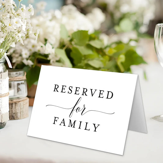 10pcs Reserved Signs for Weddings Party,Receptions Celebrations Reserved Signs for Tables Reserved for Family Card for Wedding