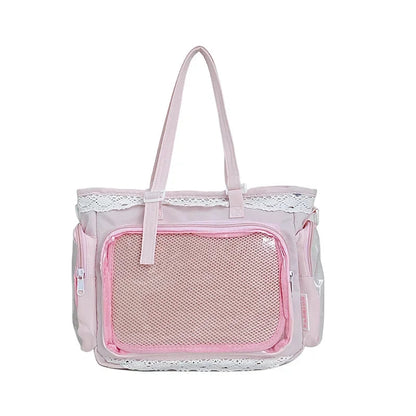 Large Capacity Ita Bag Anime Two-dimension Lolita Tote Bag Clear Window Crossbody Shoulder Bag Handbag Gift For Friends Good Vibrations