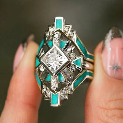 2026 Aesthetic Enamel Flower Finger Ring for Women Wedding Party New 2026  Silver Color Luxury Cubic Zirconia Jewelry Gift Good Vibrations