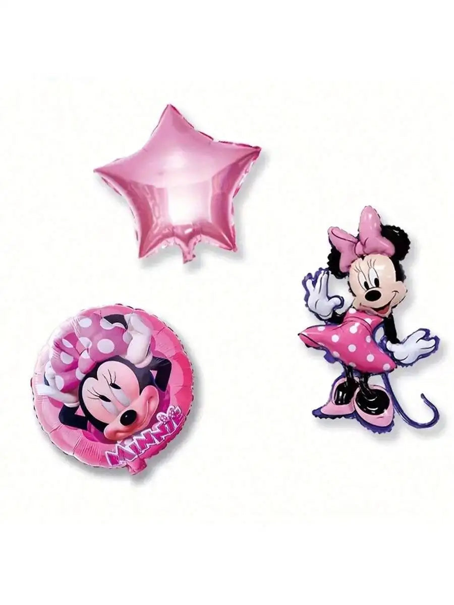 20PCS Pink Minnie themed Birthday Party Decoration Aluminum Film Balloon Set Family Birthday Party Decoration Supplies Good Vibrations
