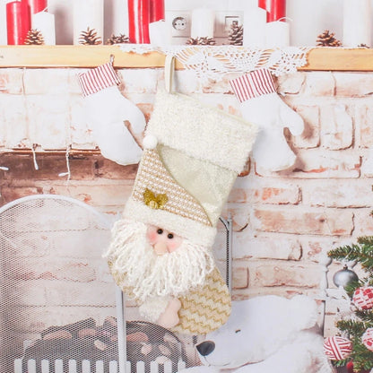 Christmas Decorations For Home Xmas Gift Snowman Santa Claus Plush Socks New Year Decor Candy Bag Tree Hanging Pendant Good Vibrations