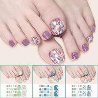 Nail Polish Film Toenail Stickers Solid Color Glitter Toe Nail Art Sticker DIY Waterproof Adhesive Nail Wraps Decals Decors Good Vibrations