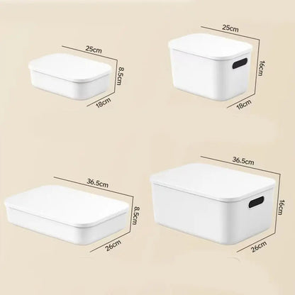New Home Container Stackable Storage Box Organizer Container With Lid Cover Plastic Good Vibrations