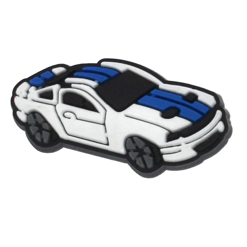 Shoe Charms for Crocs Accessories
 Sports Car Shoes Charm for Croc Decorations Pins Men Accessory Jeans Woman Clogs Clips Badges Good Vibrations