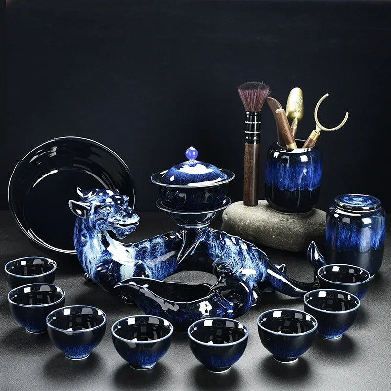 Porcelain Gaiwan Chinese Tea Set Complete Set Puer Chinese Portable Tea Set Luxury Vintage  Tea Ceremony Good Vibrations