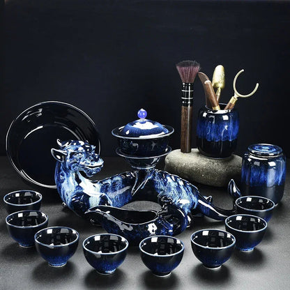 Porcelain Gaiwan Chinese Tea Set Complete Set Puer Chinese Portable Tea Set Luxury Vintage  Tea Ceremony Good Vibrations