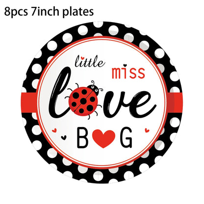 Insect Ladybug Party Disposable Tableware Sets Kids Birthday Plates Cups Napkins For Baby Shower Party Dinnerware Decoration Good Vibrations