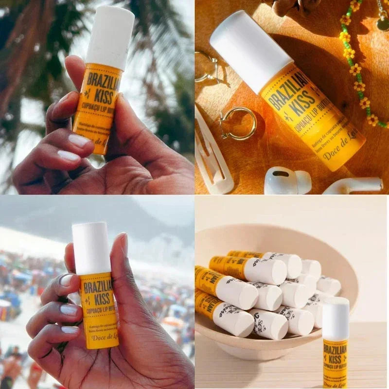 Lip Balm Brazil Kiss Lip Gloss Long Lasting Moisturize Lipstick Anti Drying Reducing Lip Lines Deep Nourishing Lip Care Makeup Good Vibrations