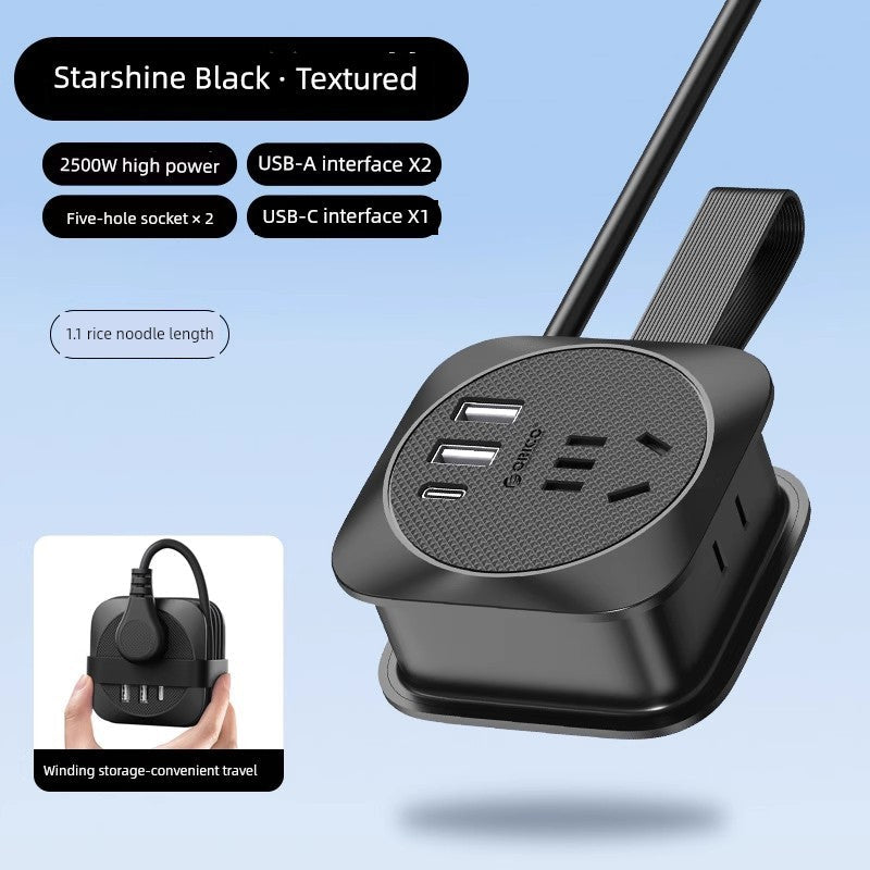 Orico Pocket Power Strip Portable Travel Socket Multifunctional Power Strip Dormitory USB Power Strip Desktop Charging Good Vibrations